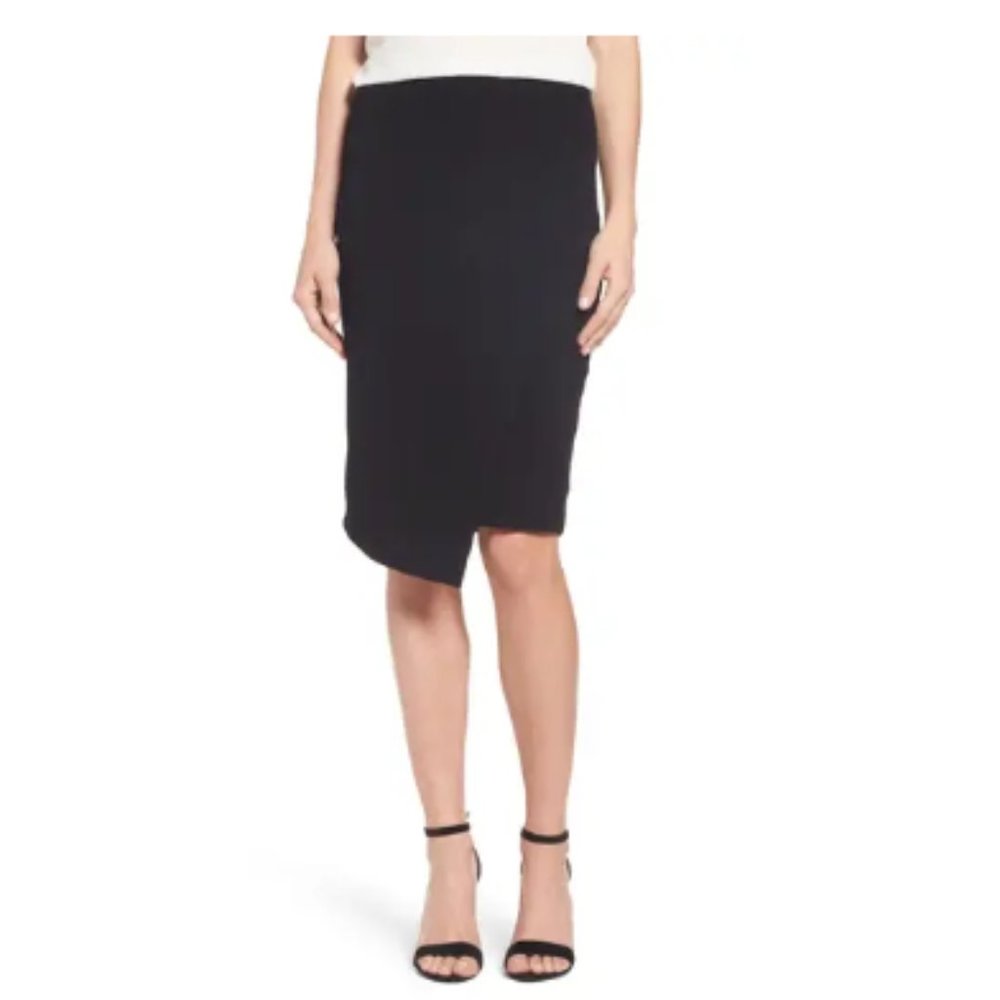 Vince Camuto Women's Small Black Faux Wrap Tube Skirt NWT